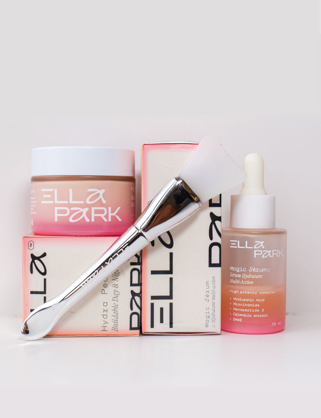 Skin Brush de Ella Park — herramienta facial para limpieza profunda y exfoliación suave, ideal para mejorar la textura de la piel.